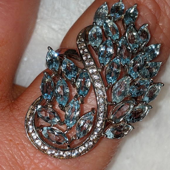 QVC Jewelry - Aquamarine Gemstone Ring Sterling Silver
